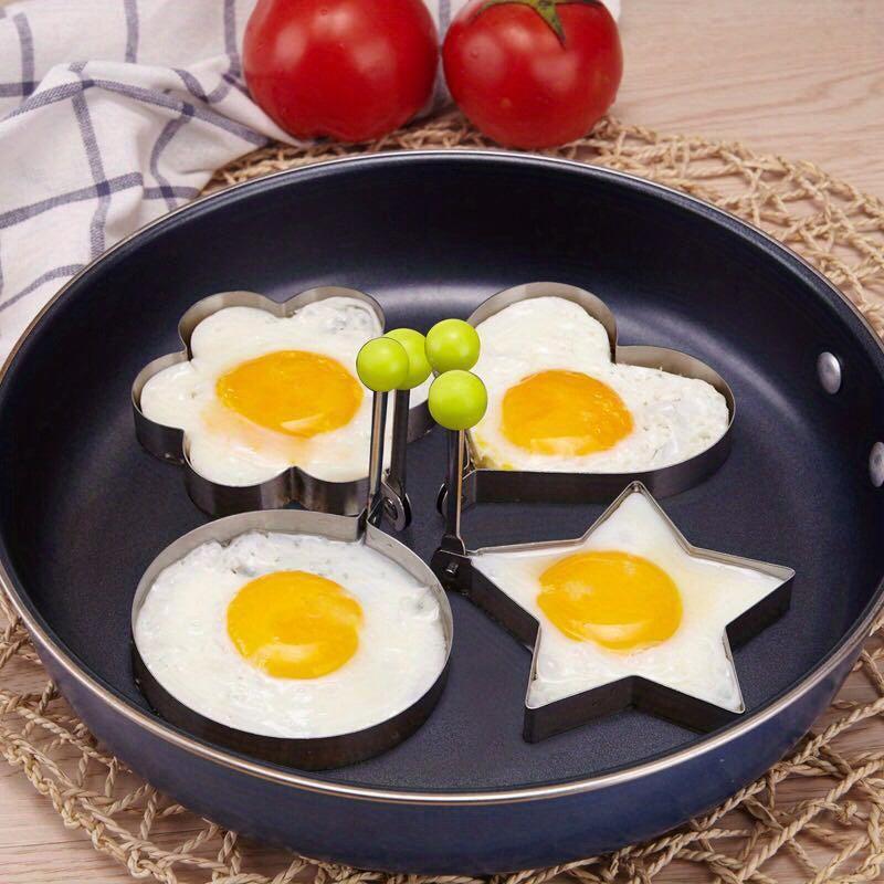 4pcs Stainless Steel Egg Pancake Shaper Omelette Mold Frying Egg Cooking
