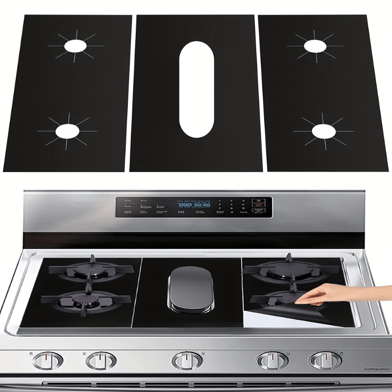 3PCS Gas Stove Protector Non Stick Reusable Washable Heat Resistant Stove Cover