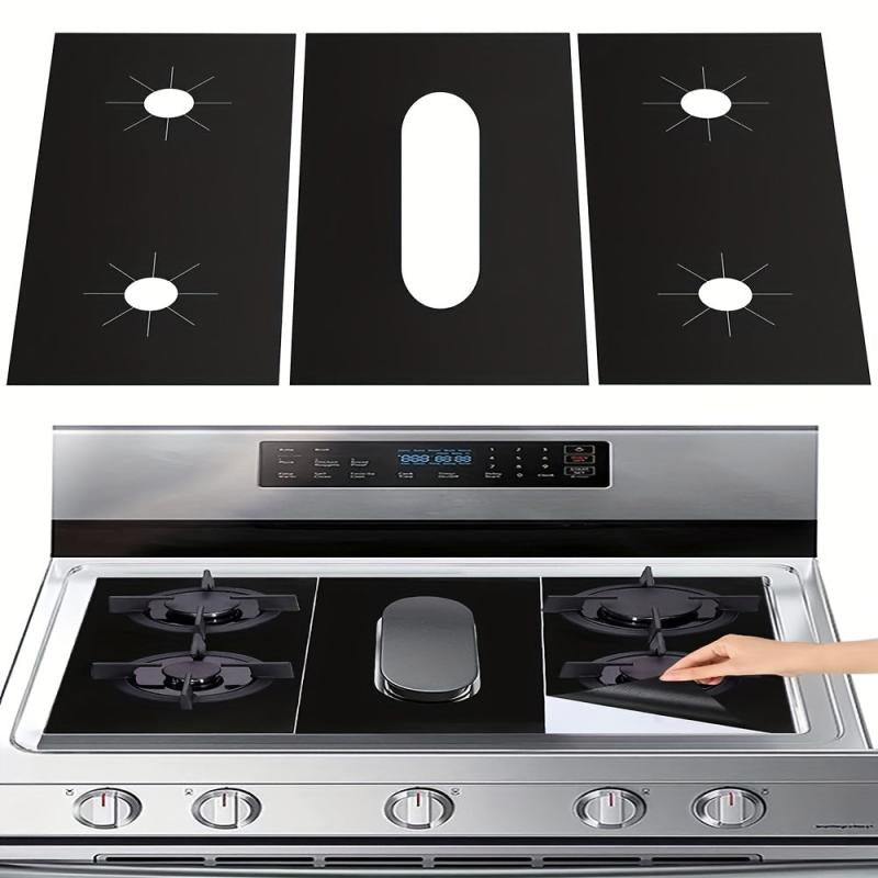 3PCS Gas Stove Protector Non Stick Reusable Washable Heat Resistant Stove Cover