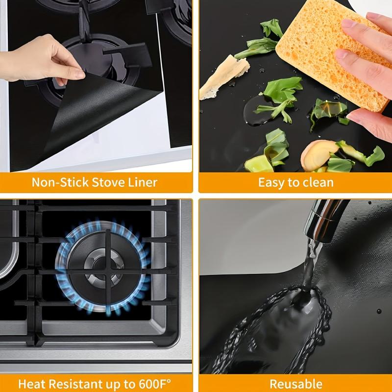 Non Stick Gas Stove Top Protectors 62 X 41 Reusable Oven Liners