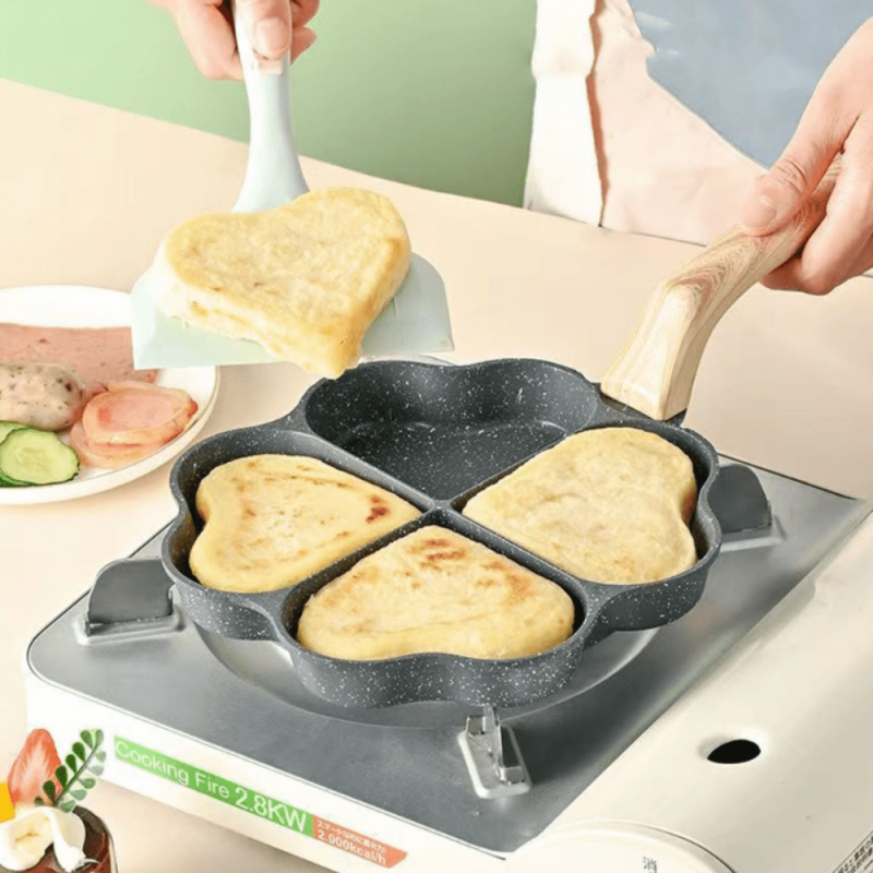 4-Heart Hole Frying Pan Nonstick Eggs Cooker Omelet Pan Household Cooking