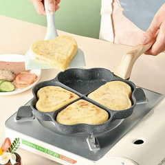 4-Heart Hole Frying Pan Nonstick Eggs Cooker Omelet Pan Household Cooking