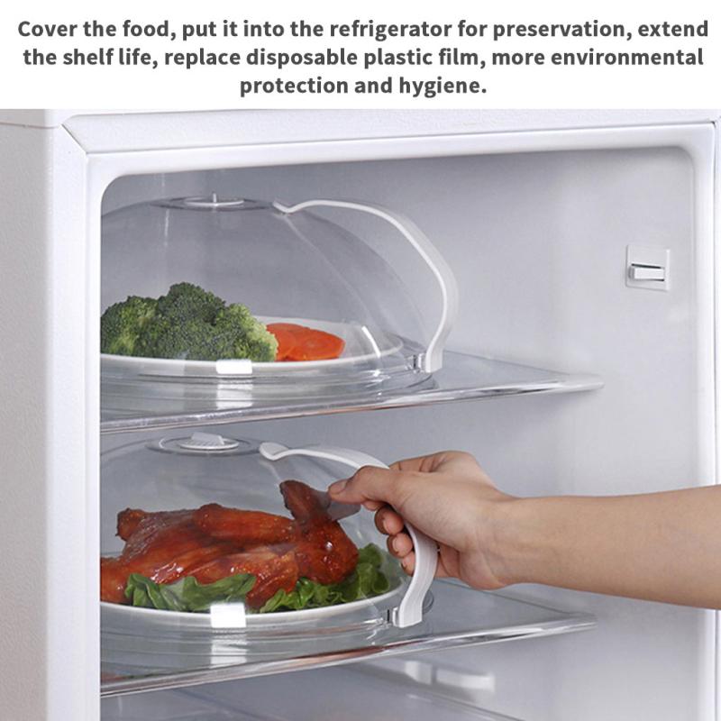 Microwave Food Anti Sputtering Cover with Handle Heat Resistant Lid