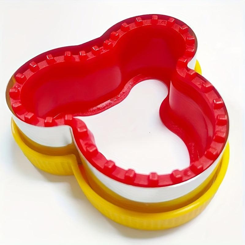 2pcs Cartoon Bear Sandwich Cutter & Sealer Stainless Steel Baking Tools