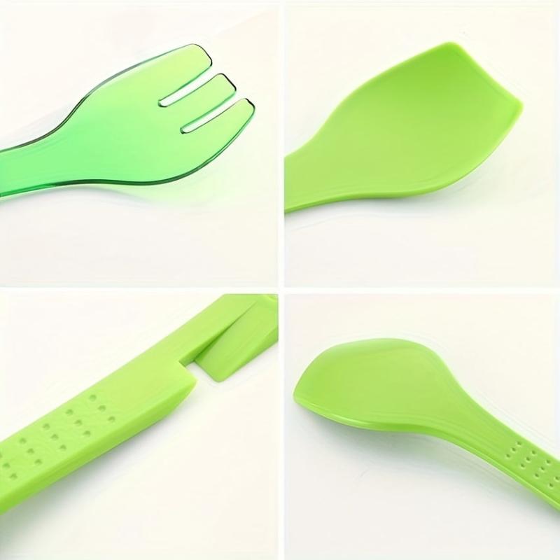 Detachable Food Tong Green Salad Tong Spoon Spork Kitchen Gadget