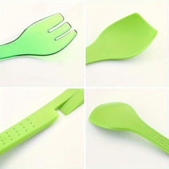 Detachable Food Tong Green Salad Tong Spoon Spork Kitchen Gadget