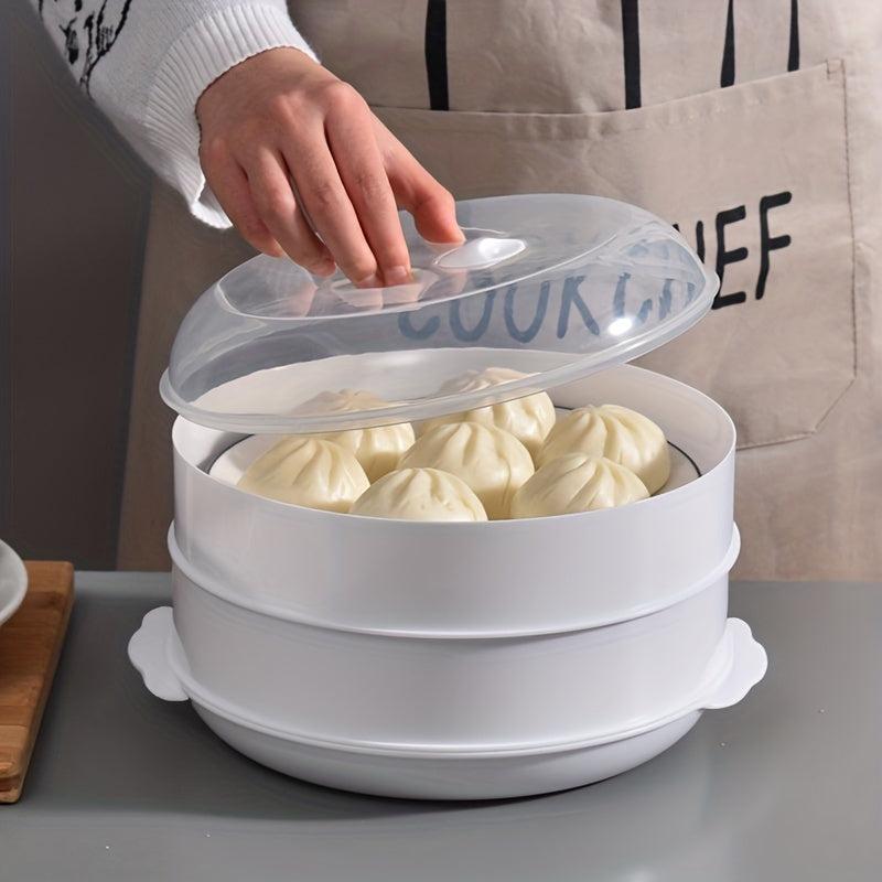 Microwave Steamer with Liner and Lid for Cooking, Bun Bread, Kitchen Supplies