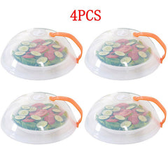 4PCS Microwave Food Anti-Sputtering Lid Heat Resistant With Handle
