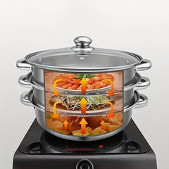 Large Stainless Steel Steamer Pot Set Household Cooking Pot