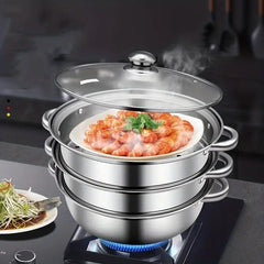 Large Stainless Steel Steamer Pot Set Household Cooking Pot