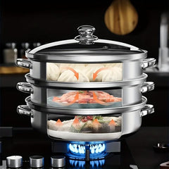 Large Stainless Steel Steamer Pot Set Household Cooking Pot