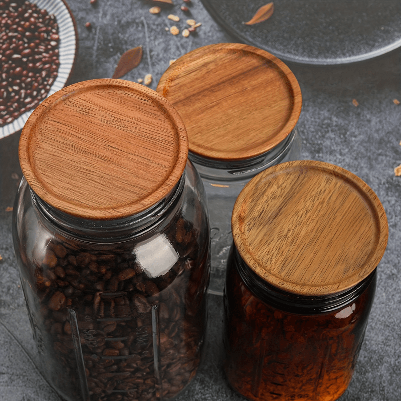 Regular Mouth Mason Jar Lid Wooden Storage Canning Jar Lid Ball Jars Wooden Lid