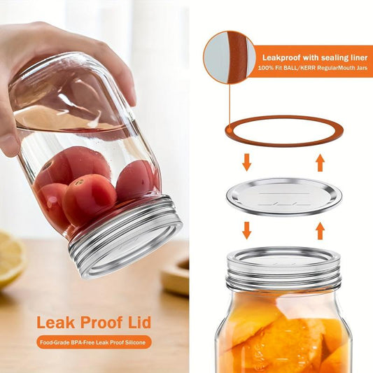 50pcs Airtight Regular Mouth Canning Lids For Mason Jars Reusable Tinplate Lids