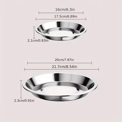 Stainless Steel Plates - Rust Proof Dinner Plates for BBQ Snack Salad