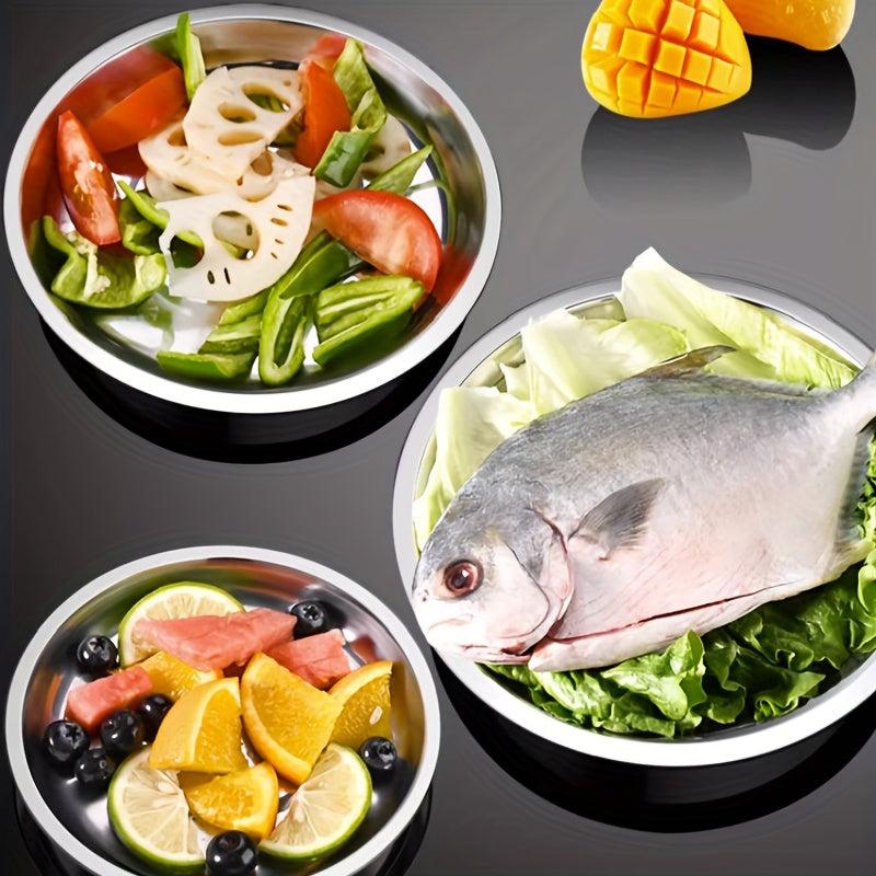 Stainless Steel Plates - Rust Proof Dinner Plates for BBQ Snack Salad