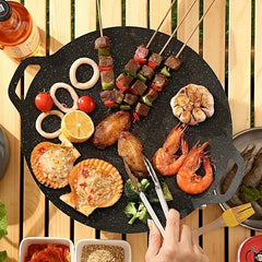 Non Stick BBQ Grill Pan Stovetop Plate Camping Rotisserie Cookware