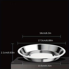 10pcs Stainless Steel Dinner Plate Round Dishes Serving Platter Dessert Tray