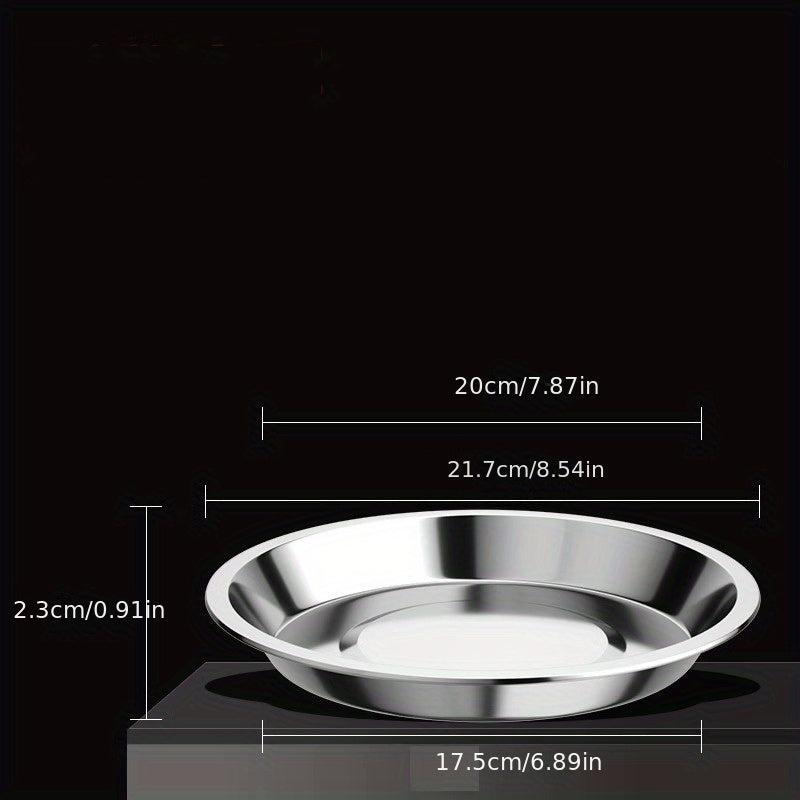 10pcs Stainless Steel Dinner Plate Round Dishes Serving Platter Dessert Tray