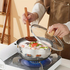 Yukihira Pan Stainless Steel Sauce Pan with Glass Lid