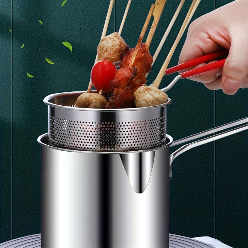 Japanese Tempura Frying Pot Stainless Steel for French Fries Chicken