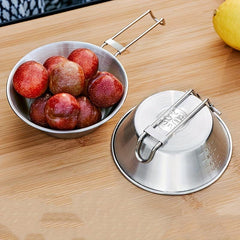 4pcs Foldable Stainless Steel Camping Bowl with Storage Bag