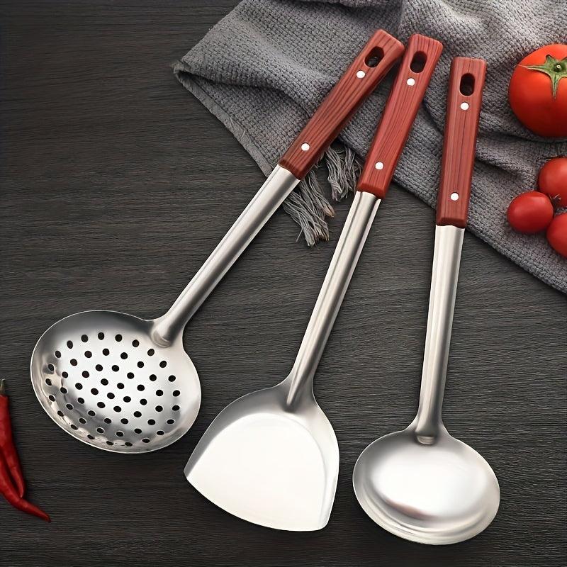 1pc SS Kitchen Utensil Spatula Ladle Slotted Spoon Classic Gadgets