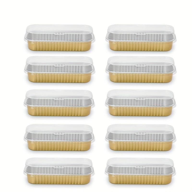 50pcs Disposable Baking Tin Foil Pan With Lid for Mini Brownies Muffins