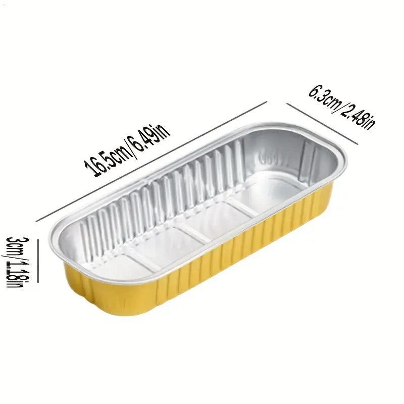 50pcs Disposable Baking Tin Foil Pan With Lid for Mini Brownies Muffins