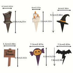 24pcs Halloween Cake Decoration Cupcake Wrappers & Toppers Set