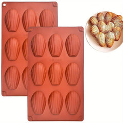 2pcs Silicone Madeleine Pan Nonstick Baking Supplies