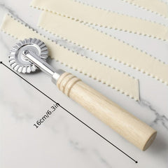 Ravioli Cutter Wheel with Wooden Handle, Zinc Alloy Pizza Cutter for Kitchen