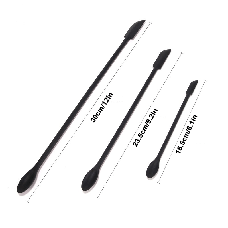 3pcs Mini Silicone Double Head Spatula Set Makeup Jam Spatula