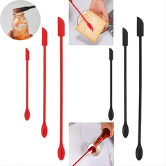 3pcs Mini Silicone Double Head Spatula Set Makeup Jam Spatula