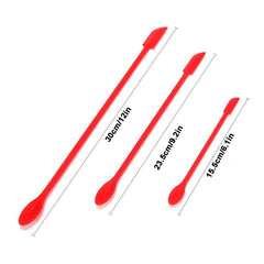 3pcs Mini Silicone Double Head Spatula Set Makeup Jam Spatula