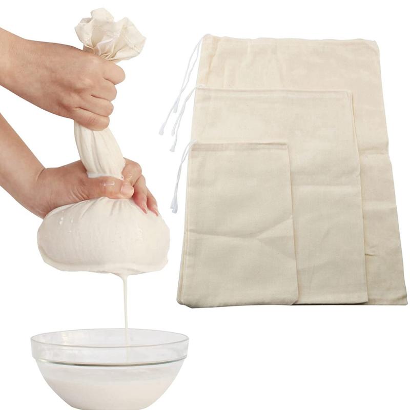 3 Pcs Reusable Cheesecloth Bags 30x25cm Straining Coffee Filter Nut Milk Filter