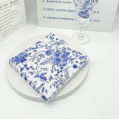 20pcs Disposable Floral Paper Napkins Western Food Party Printing 33.02cm