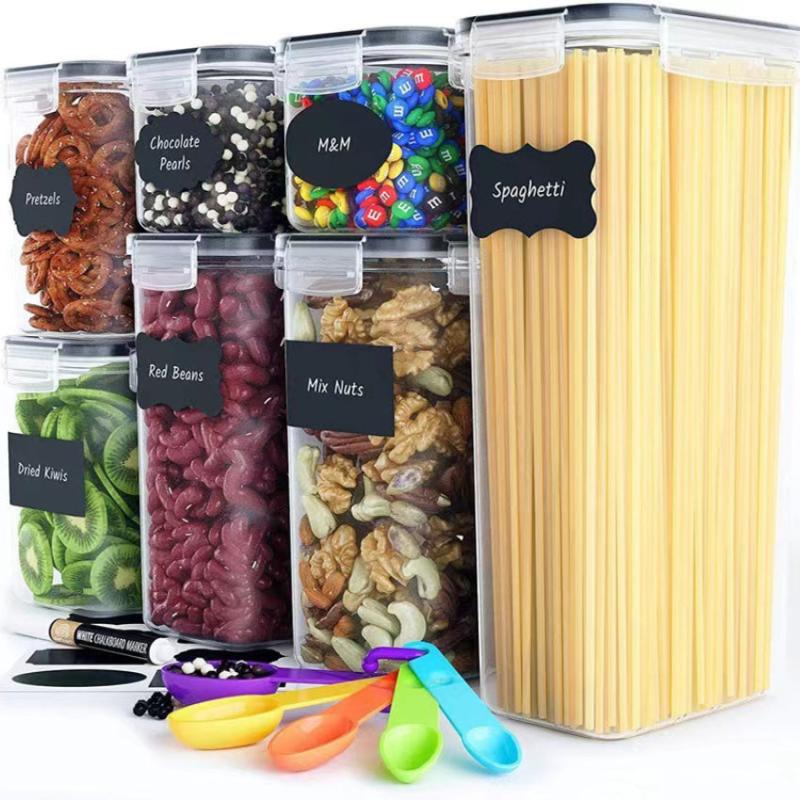 7pcs Transparent Food Jars Sealed Fresh keeping Box Home Kitchen Supplies