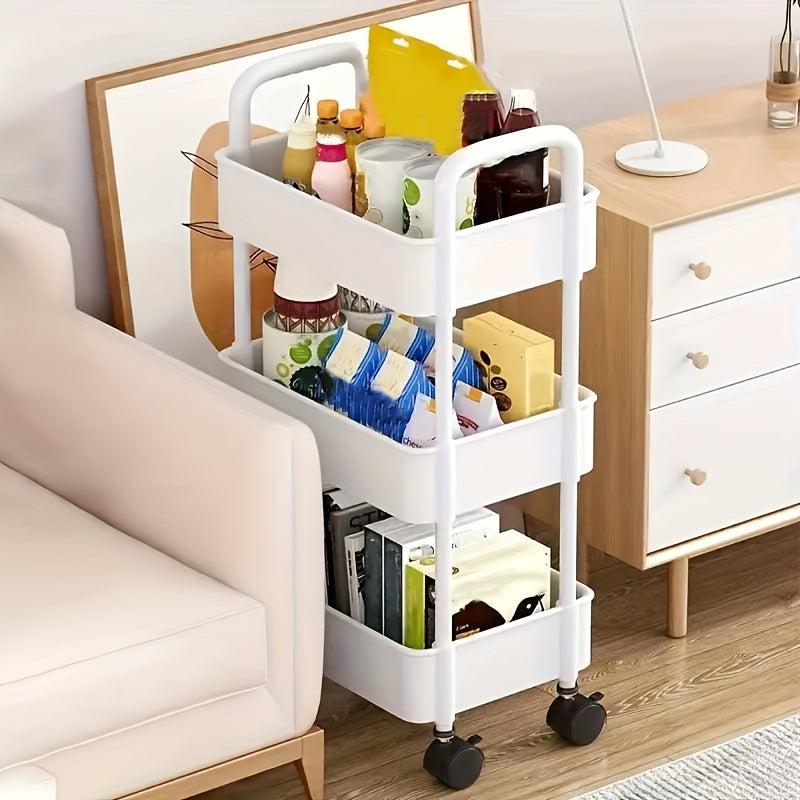Ultra Thin Rolling Storage Cart Kitchen Small Shelf With Foot Wheel Storage Cart