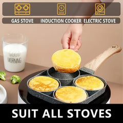 Non-Stick Egg Hamburger Maker Pan Four-Hole Fried Egg Breakfast Pancake Mold