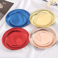 50 Colorful Disposable Paper Plates Bulk Party Birthday