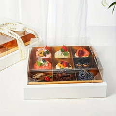 Clear 9 Compartment Dessert Box Cupcake Holder for Pastries