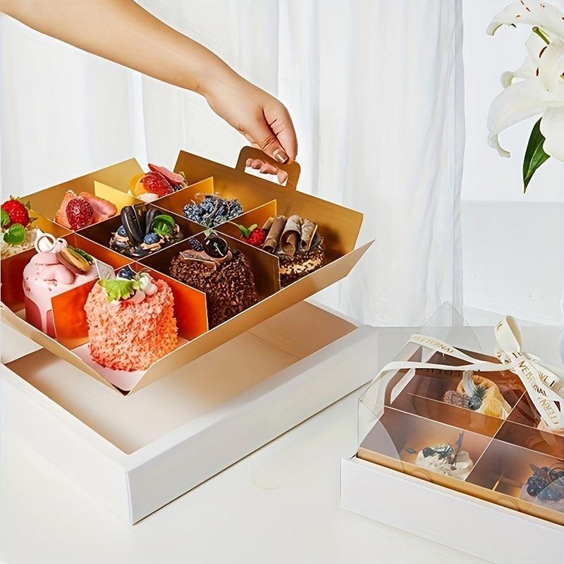 Clear 9 Compartment Dessert Box Cupcake Holder for Pastries