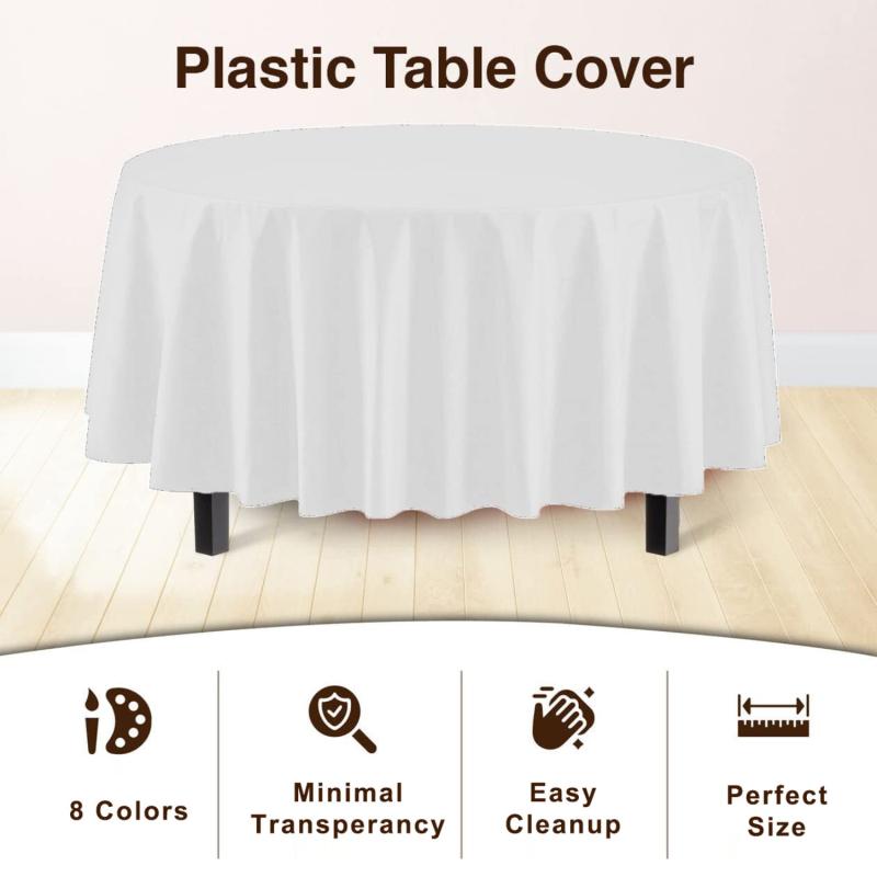 2pcs Round Plastic Table Covers in Assorted Colors