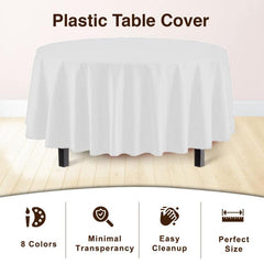 2pcs Round Plastic Table Covers in Assorted Colors