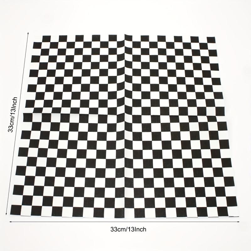 20Pcs Disposable Checkered Square Napkins for Bathroom Hotel Kitchen Party