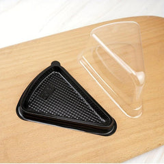50 Pcs Cake Slice Container Clear Plastic Triangle Dessert Cake Box