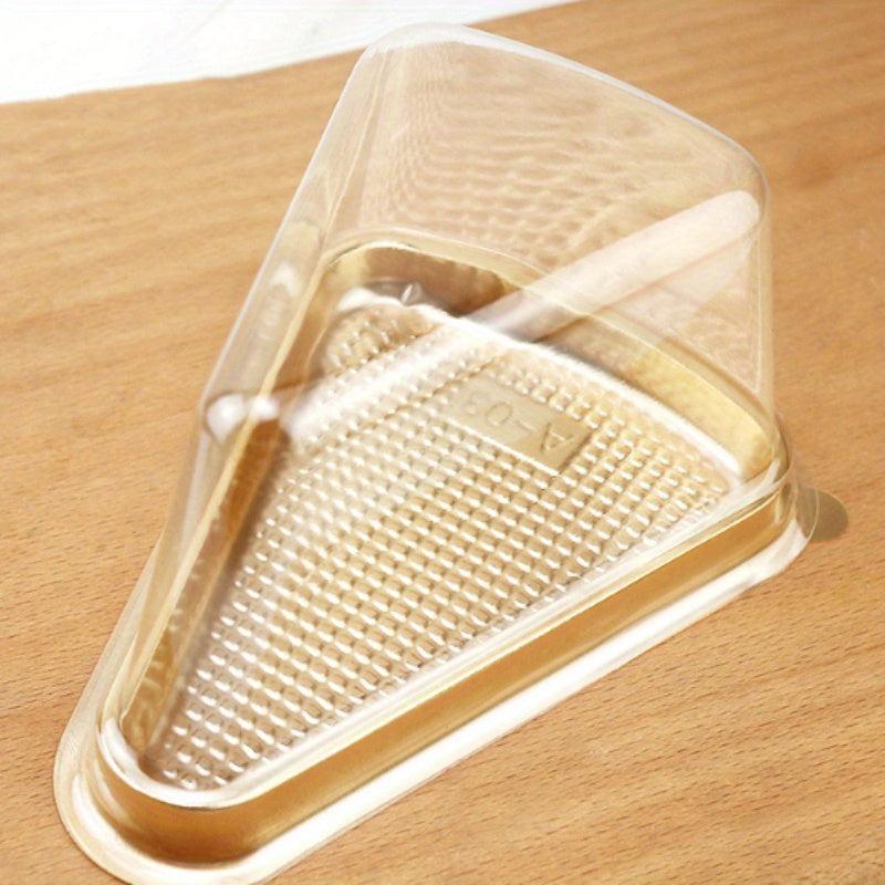 50 Pcs Cake Slice Container Clear Plastic Triangle Dessert Cake Box