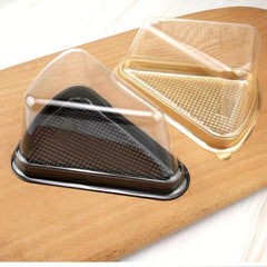 50 Pcs Cake Slice Container Clear Plastic Triangle Dessert Cake Box