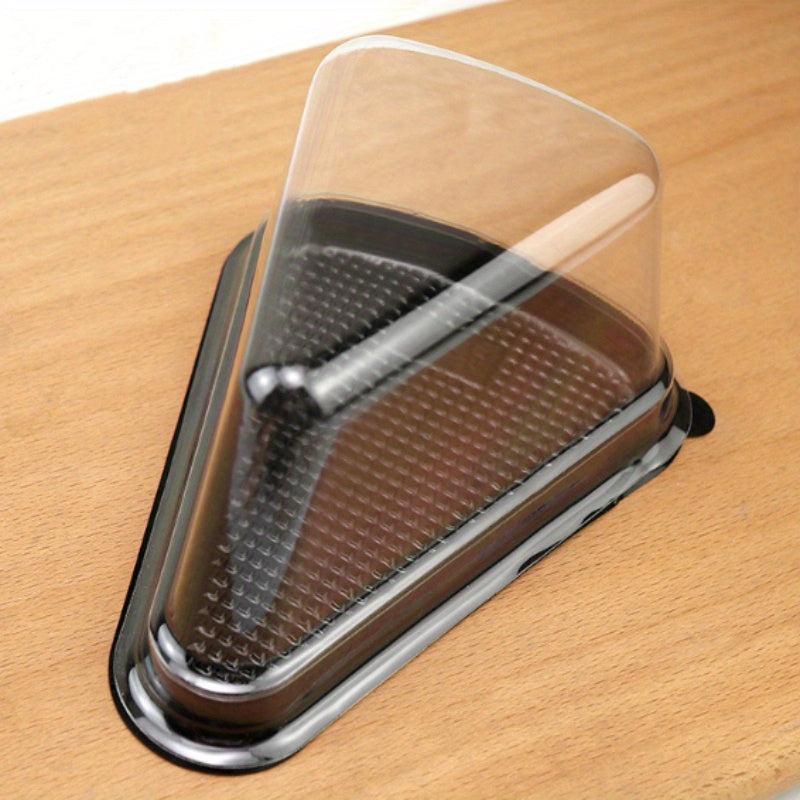 50 Pcs Cake Slice Container Clear Plastic Triangle Dessert Cake Box