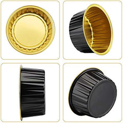 50pcs Reusable Aluminum Foil Baking Cups with Lids for Cupcakes Desserts Parties
